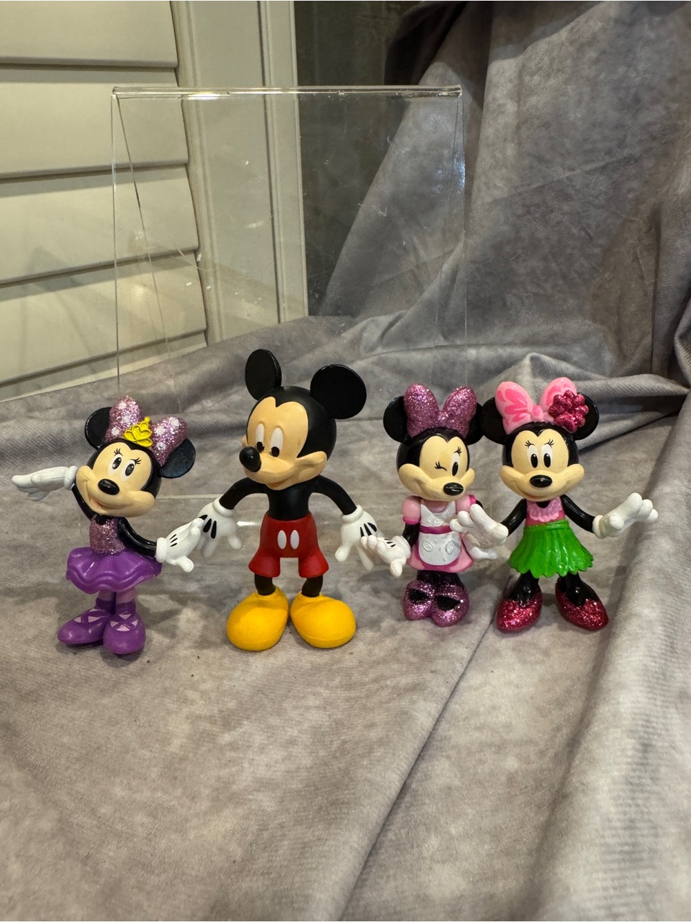 Disney Mickey & Minnie Figure Set - Purple, Yellow, Pink, Green